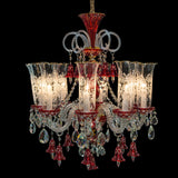 Michael Amini Lighting - Winter Palace 8-Light Traditional Crystal Chandelier - Ruby Red / Silver