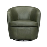 Barolo - 100% Italian Leather Swivel Club Chair (Set of 2)