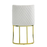 Zazie - Silla Auxiliar (Set de 2) - Terciopelo Blanco y Dorado