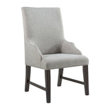 Montrose - Silla de comedor tapizada (Juego de 2) - Espresso / Gris claro