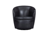 Barolo - 100% Italian Leather Swivel Club Chair (Set of 2)