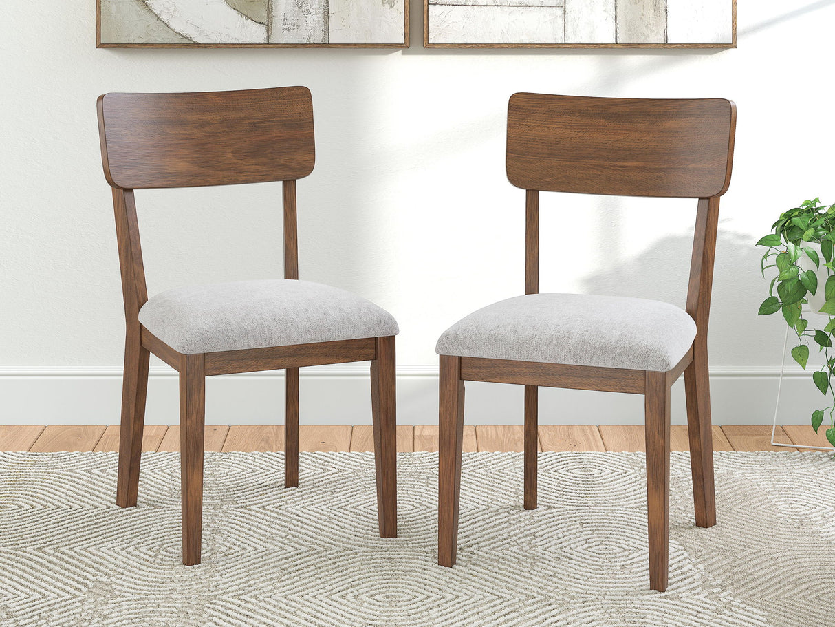 Tameride - Silla Lateral Tapizada de Comedor (Juego de 2) - Marrón