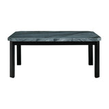 Francesca - Juego de comedor de 5 piezas con sillas rectangulares de PU gris, mesa y cuatro sillas - Mármol gris