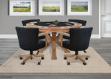 5 Piece Reversible Game And Dining Poker Table Set - Oak Grove