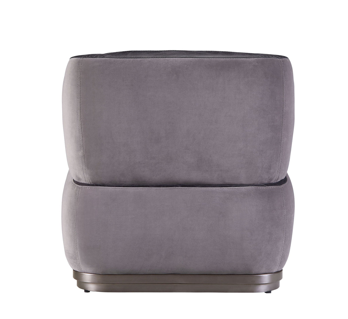Decapree - Sillón decorativo - Piel genuina color pizarra antigua y terciopelo gris