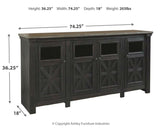 Tyler Creek - Black / Gray - Extra Large TV Stand