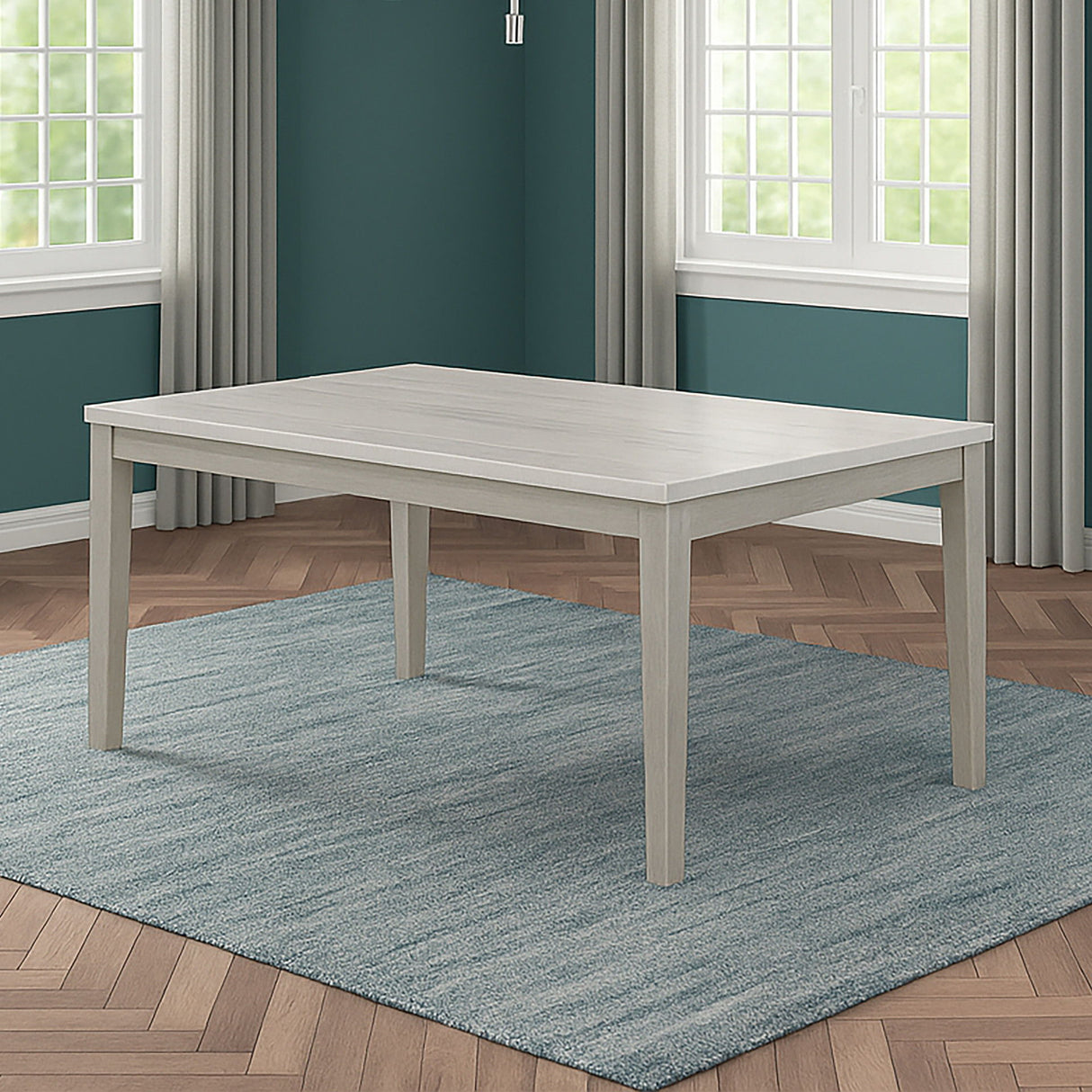Essence - Mesa de comedor rectangular de 70" con tablero de mármol