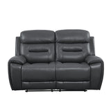 Lamruil - Loveseat - Gray Top Grain Leather