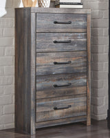 Drystan - Five Drawer Chest - Brown / Beige