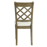 Karsen - Silla lateral (juego de 2) - Lino beige y acabado roble rústico