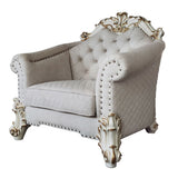 Vendom II - Silla - Tela bicolor marfil y acabado de perla antigua