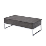 Iban - Mesa de centro - Roble gris y cromo