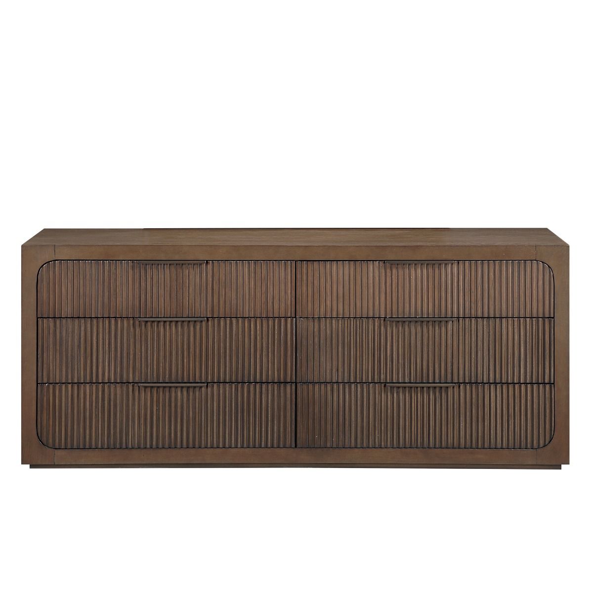 Leanna - Dresser With Wood Top - Brown Oak