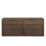 Leanna - Dresser With Wood Top - Brown Oak