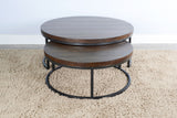 Homestead - Nesting Table Set With Metal Base - Dark Brown