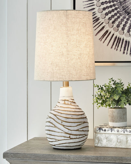Aleela - Metal Table Lamp - White / Gold Finish alternate view 3