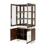 Belmont Place - Vitrina - Blanco / Marrón oscuro