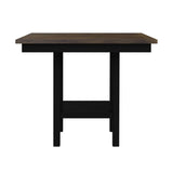 Brooks - Juego de mostrador de 5 piezas con mesa y 4 sillas con asiento tapizado y respaldo de madera - Marrón medio y negro