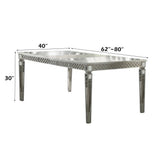 Kacela - Mesa de Comedor - Acabado Espejado y Plata Antigua