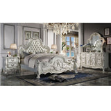 Dresden - Cama tapizada Queen - Acabado blanco hueso