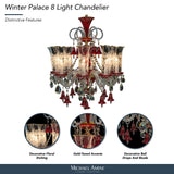 Michael Amini Lighting - Winter Palace 8-Light Traditional Crystal Chandelier - Ruby Red / Silver