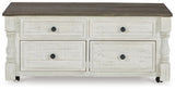 Havalance - Mesa de centro elevable con cajones de almacenamiento - Blanco / Gris