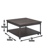 Prescott - Lift-Top Square Cocktail Table - Brown