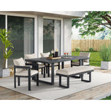Playa - Dining Bench - Dark Gray / Beige