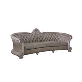 Dresden - 43" Sofa With 5 Pillows - Synthetic Leather & Vintage Bone White