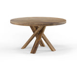 Crossings - Round Dining Table With 4 Upholstered Chairs - Brown & Dark Gray