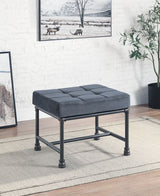 Brantley - Ottoman - Gray Velvet & Sandy Gray