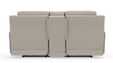 Micah - Power Headrest Power Deep Seat Reclining Console Loveseat - Oatmeal