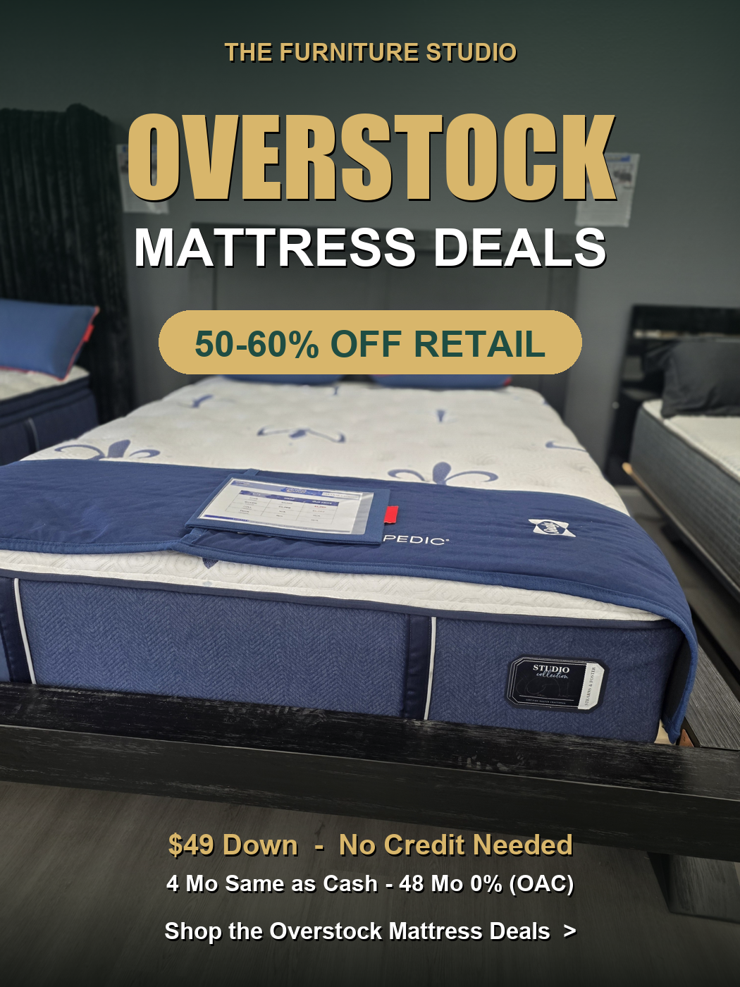 Overstock Mattress Deals - 50-60% off retail
