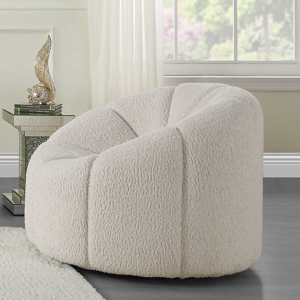Osmash - Silla - Sherpa de Peluche Blanco