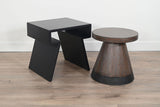 Malibu - Nesting Accent Table Set With Round Wood Stool - Weathered Rum