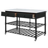 Emery - Kitchen Island - White Cultured Marble Top & Gray