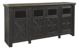 Tyler Creek - Black / Gray - Extra Large TV Stand