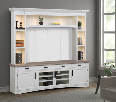 Americana Modern - TV Console with Hutch, Backpanel and LED Lights alternate view 9
