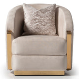Carmela - Accent Chair - Almond / Gold
