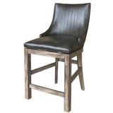 Lodge Dining - Faux Leather Swivel Counter Sling Chair (Set of 2) - Siltstone
