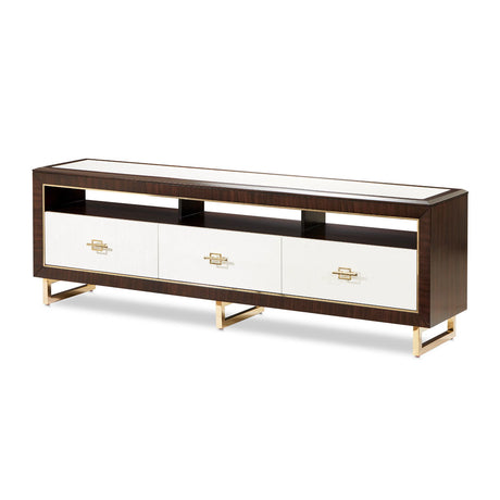 Belmont Place - Media Cabinet - White / Dark Brown