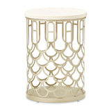La Marisia - Marble Chairside Table - Creamy Pearl / Champagne