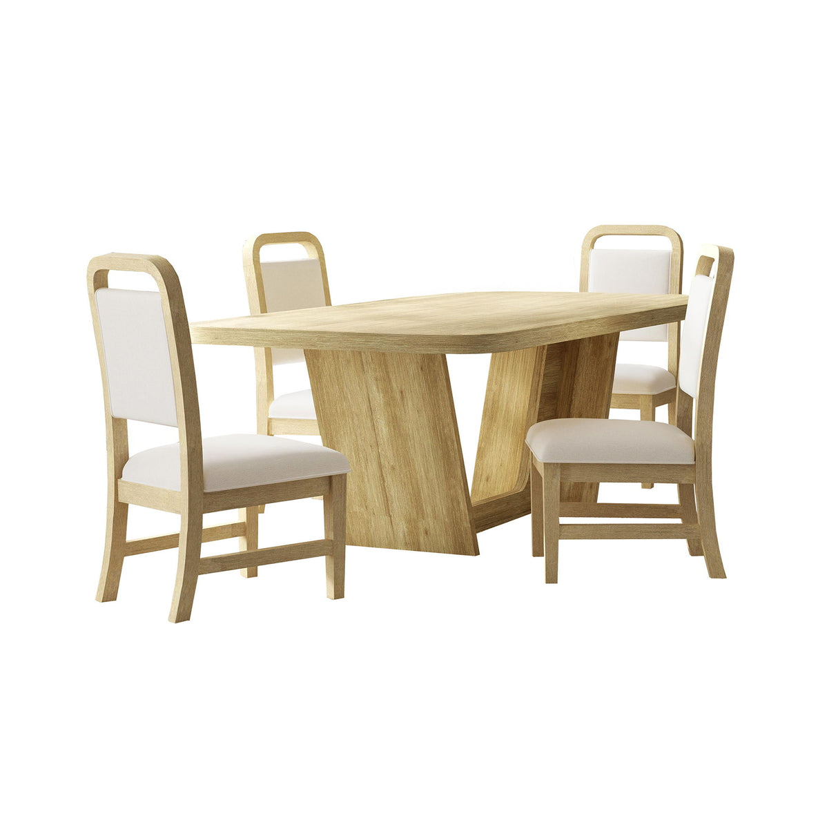 Ridgemont - Juego de comedor de altura estándar de 5 piezas (mesa y cuatro sillas) - Natural