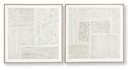 Andorfield - Wall Art Set (Set of 2) - Beige / Black / White