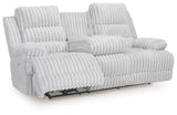Rhines Falls - Alloy - Reclining Power Sofa With Drop Down Table