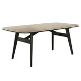 Lark - Dining Table - Travertine / Black