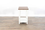 Chair Side Table - White / Light Brown