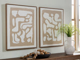 Waldett - Beige / White - Wall Art Set (Set of 2)