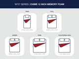 Chime 12 Inch Memory Foam - White - California King Mattress - 12-inch