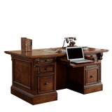 Huntington - Double Pedestal Executive Desk - Antique Vintage Pecan